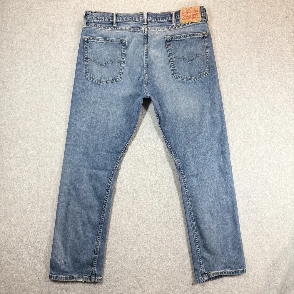 Levis‎ 505 Jeans Mens 38x30 Blue Regular Straight Stretch Medium Wash Y2K Hole
